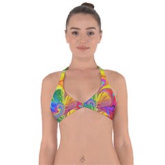 Fractal Bright Exploding Brilliant Halter Neck Bikini Top by Pakrebo