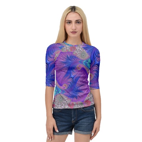 Fractal Artwork Art Design Quarter Sleeve Raglan Tee by Pakrebo