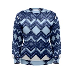 Textile Texture Fabric Zigzag Blue Women s Sweatshirt by Pakrebo