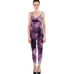 Amethyst Purple Violet Geode Slice One Piece Catsuit by genx