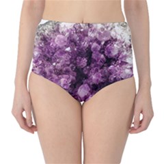 Amethyst Purple Violet Geode Slice Classic High-waist Bikini Bottoms by genx