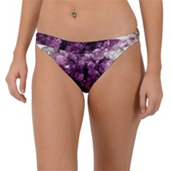 Amethyst Purple Violet Geode Slice Band Bikini Bottom by genx