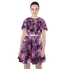 Amethyst Purple Violet Geode Slice Sailor Dress by genx