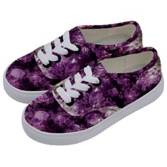 Amethyst Purple Violet Geode Slice Kids  Classic Low Top Sneakers by genx