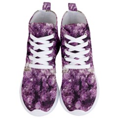 Amethyst Purple Violet Geode Slice Women s Lightweight High Top Sneakers by genx