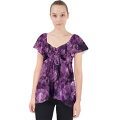 Amethyst Purple Violet Geode Slice Lace Front Dolly Top by genx