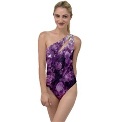 Amethyst Purple Violet Geode Slice To One Side Swimsuit by genx