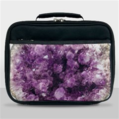 Amethyst Purple Violet Geode Slice Lunch Bag by genx