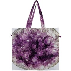 Amethyst Purple Violet Geode Slice Canvas Travel Bag by genx