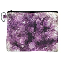 Amethyst Purple Violet Geode Slice Canvas Cosmetic Bag (xxl) by genx