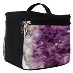 Amethyst Purple Violet Geode Slice Make Up Travel Bag (small) by genx