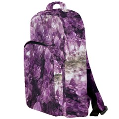 Amethyst Purple Violet Geode Slice Double Compartment Backpack by genx