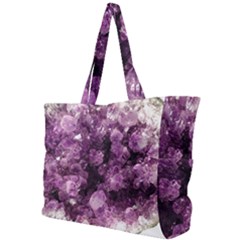 Amethyst Purple Violet Geode Slice Simple Shoulder Bag by genx