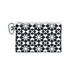 Mosaic Floral Repeat Pattern Canvas Cosmetic Bag (small) by Pakrebo