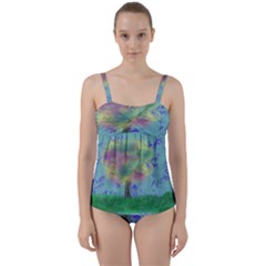 Paradise Twist Front Tankini Set by PurpleDuckyDesigns