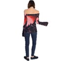 Sci Fi Red Fantasy Futuristic Off Shoulder Long Sleeve Top View2