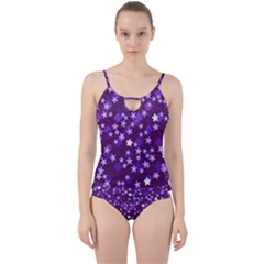 Textile Cross Pattern Square Cut Out Top Tankini Set by Pakrebo