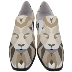 Polygonal Low Poly Lion Feline Slip On Heel Loafers by Pakrebo