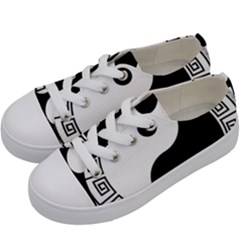 Yin Yang Eastern Asian Philosophy Kids  Low Top Canvas Sneakers by Pakrebo