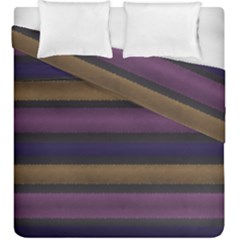 Stripes Pink Yellow Purple Grey Duvet Cover Double Side (king Size) by BrightVibesDesign