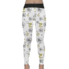 No Step On Snek Do Not Bubble Speech Pattern White Background Meme Classic Yoga Leggings by snek