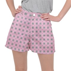 Kekistan Logo Pattern On Pink Background Stretch Ripstop Shorts by snek