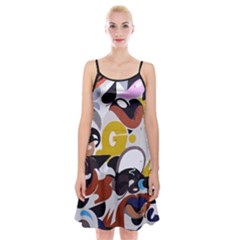 Graffiti Urban Colorful Graffiti City Wall Hip Hop Music Singers Spaghetti Strap Velvet Dress by genx