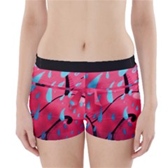 Graffiti Watermelon Pink With Light Blue Drops Retro Boyleg Bikini Wrap Bottoms by genx