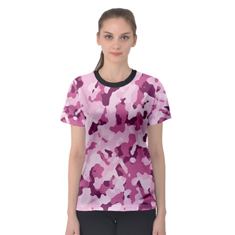 Standard Violet Pink Camouflage Army Military Girl Women s Sport Mesh Tee by snek