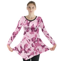 Standard Violet Pink Camouflage Army Military Girl Long Sleeve Tunic  by snek