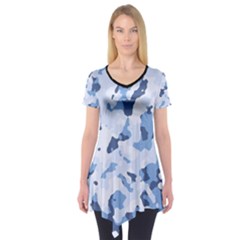 Standard Light Blue Camouflage Army Military Short Sleeve Tunic  by snek