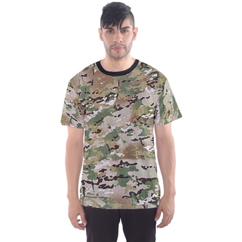 Wood Camouflage Military Army Green Khaki Pattern Men s Sports Mesh Tee by snek