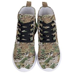 Wood Camouflage Military Army Green Khaki Pattern Women s Lightweight High Top Sneakers by snek