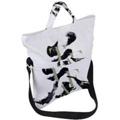 Tea Calligraphy Fold Over Handle Tote Bag by EMWdesign