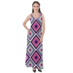 Native American Pattern Sleeveless Velour Maxi Dress by Valentinaart