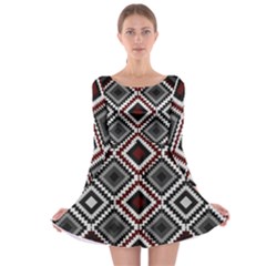 Native American Pattern Long Sleeve Skater Dress by Valentinaart