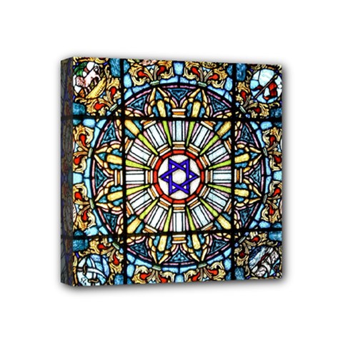 Vitrage Stained Glass Church Window Mini Canvas 4  X 4  (stretched) by Pakrebo