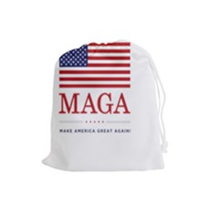 Maga Make America Great Again With Usa Flag Drawstring Pouch (large) by snek