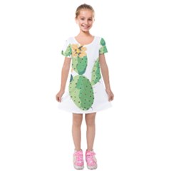 Cactaceae Thorns Spines Prickles Kids  Short Sleeve Velvet Dress by Mariart