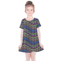 Decorative Ornamental Abstract Wave Kids  Simple Cotton Dress by Mariart