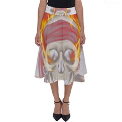 Fire Red Skull Perfect Length Midi Skirt by Mariart