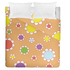 Floral Flowers Retro Duvet Cover Double Side (queen Size) by Mariart