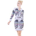 Illustration Skull Rainbow Button Long Sleeve Dress View1