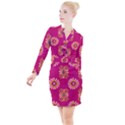 Morroco Tile Traditional Button Long Sleeve Dress View1