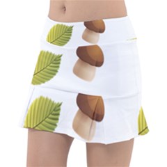 Leaves Mushrooms Tennis Skirt by Mariart