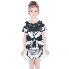 Kerchief Human Skull Kids  Simple Cotton Dress by Mariart