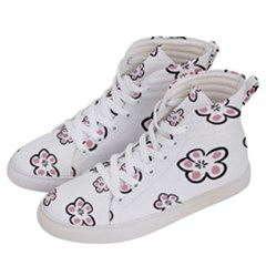 Plum Seamless Flower Women s Hi-top Skate Sneakers by Mariart