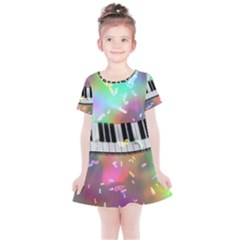 Piano Keys Music Colorful Kids  Simple Cotton Dress by Mariart