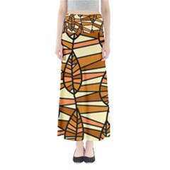 Autumn Leaf Mosaic Seamless Full Length Maxi Skirt by Pakrebo