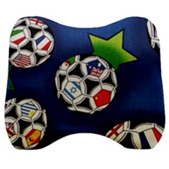 Textile Football Soccer Fabric Velour Head Support Cushion by Pakrebo